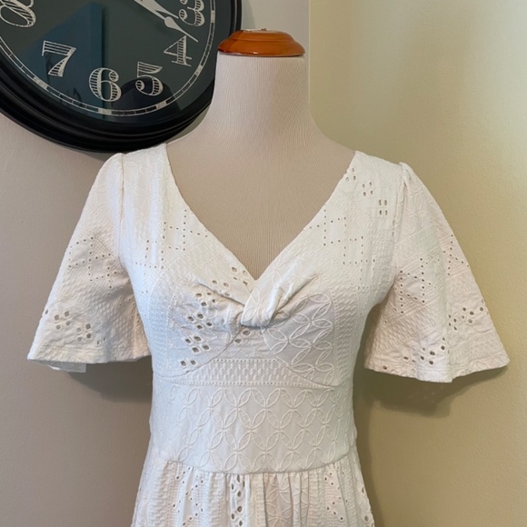 Anthropologie Maeve XS Maxi dress soft t shirt material eyelet Like New - Picture 2 of 13